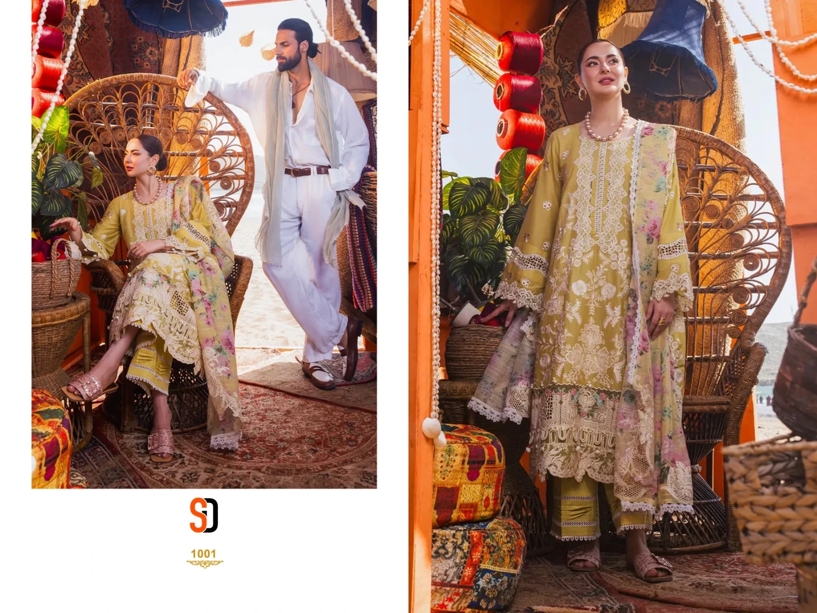 Shraddha Designer Rangrasiya Vol 1 Pure Cotton Wholesale Pakistani Salwar Suit Catalog — Wholesale Pakistani Suits, MPA wholesale from Surat - Gallery Image 4